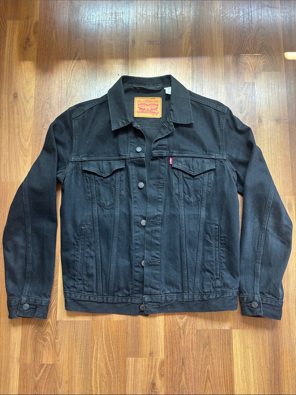 Levi's Black Denim Jacket with Red Tab